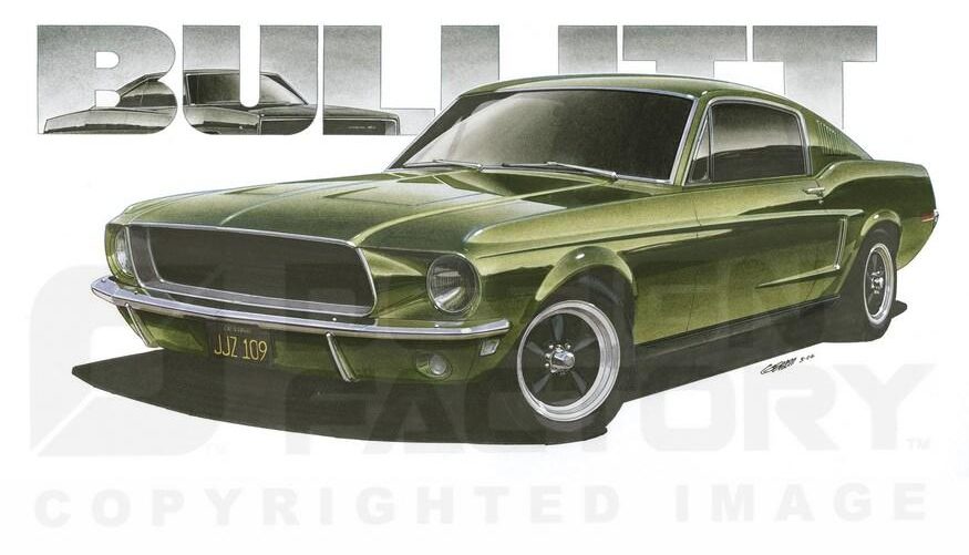 Design Factory Art by Jim Gerdom 1968 Bullitt Mustang