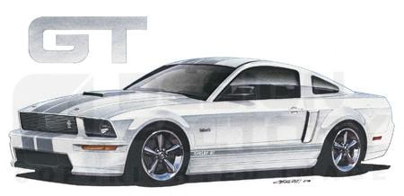 Design Factory Art by Jim Gerdom - 2007 Shelby GT (white)