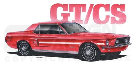 Design Factory Art by Jim Gerdom - 1968 Mustang GT/CS