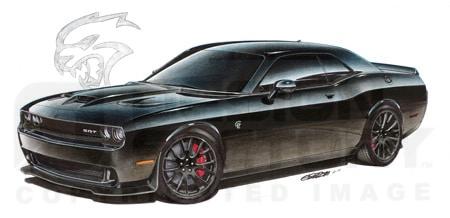 Design Factory Art by Jim Gerdom - 2015 Dodge Challenger Hellcat