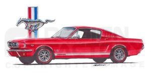Design Factory Art by Jim Gerdom - 1965 Mustang GT