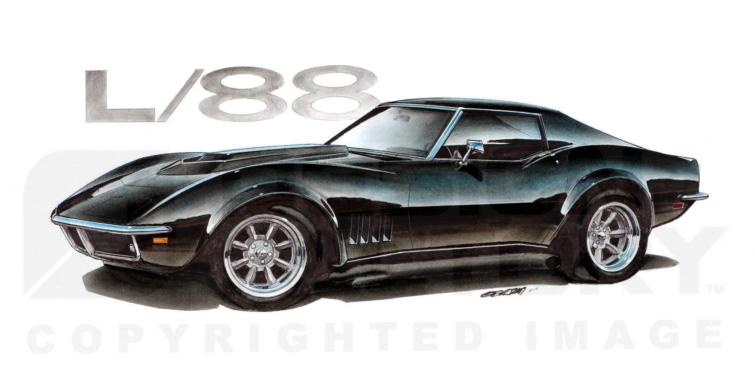 Design Factory Art by Jim Gerdom - 1969 Corvette L-88