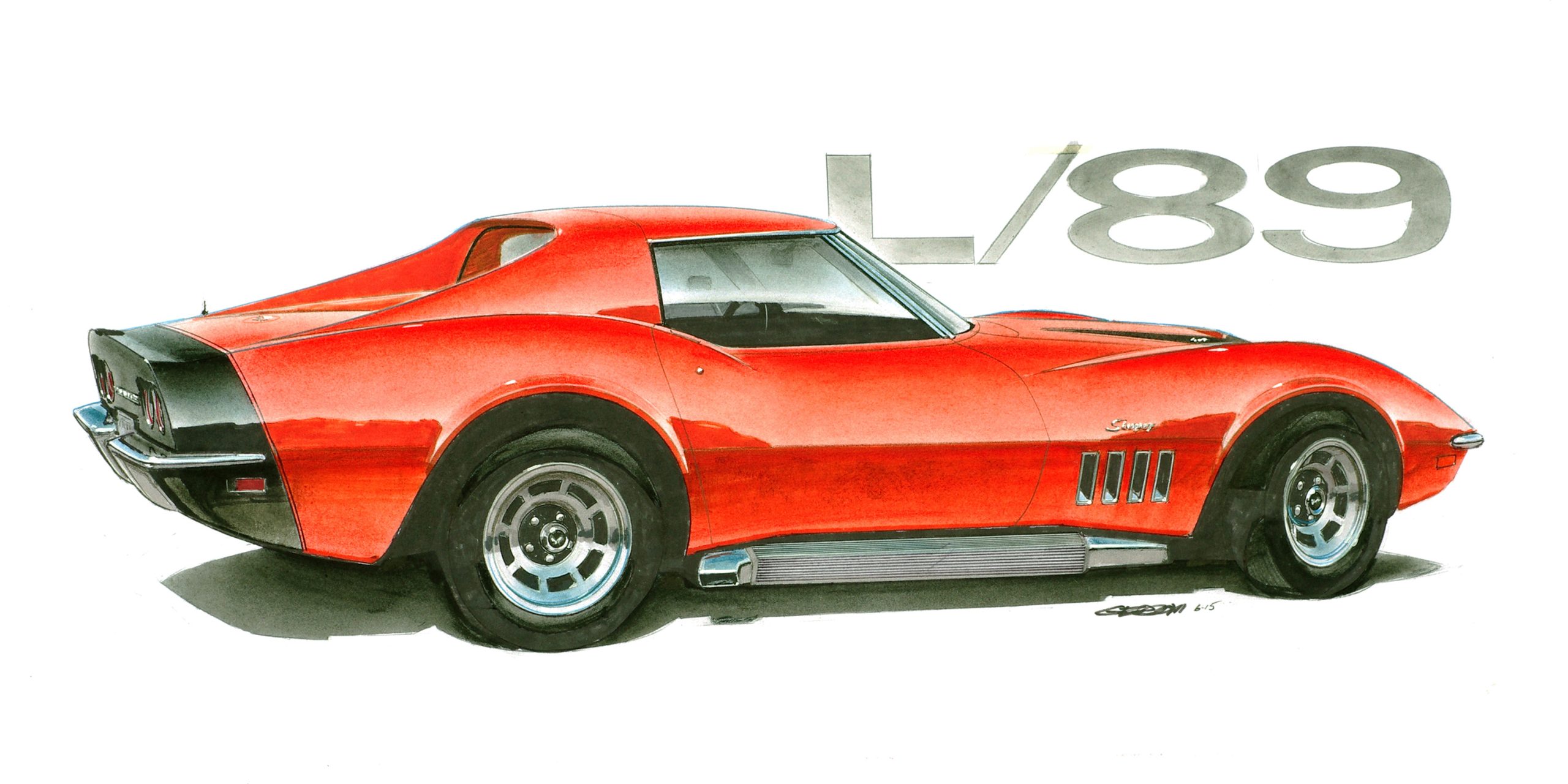 Design Factory Art by Jim Gerdom - 1969 Corvette L-89 Modified