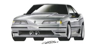 Design Factory Art by Jim Gerdom - 1989 Aeroform Mustang GFX (c)1991